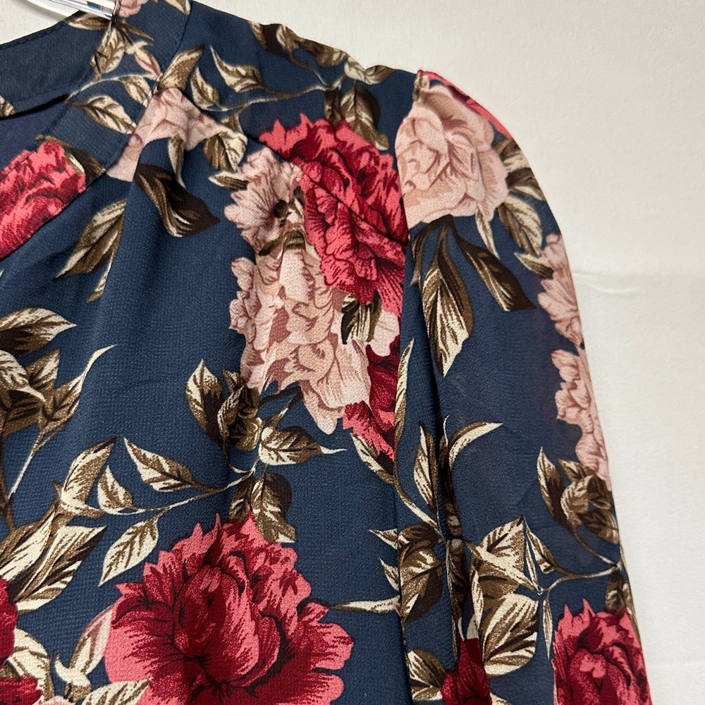 Brass & Roe Called to Surf Roxi Elegant Floral Maxi Dress Tiered Pockets L - Picture 6 of 9